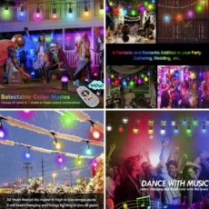Outdoor GardenPatioTerrace Smart Colorful RGB LED Festoon String Bulb Lights Waterproof S14 Festoon LED String Light 2