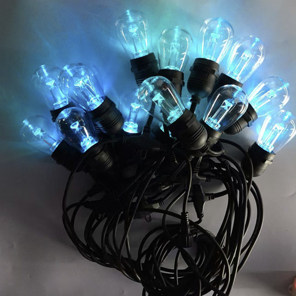 Outdoor GardenPatioTerrace Smart Colorful RGB LED Festoon String Bulb Lights Waterproof S14 Festoon LED String Light 3